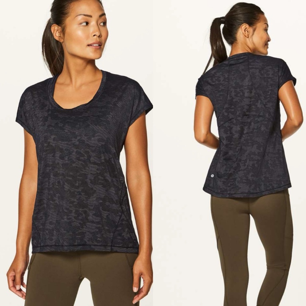 NWT‎ Lululemon miles ahead short sleeve tshirt black